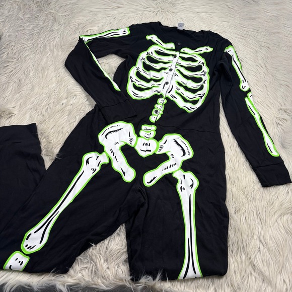 Old Navy Other - Old Navy Women's M Black Glow in the Dark Skeleton One Piece Pajama Jumpsuit